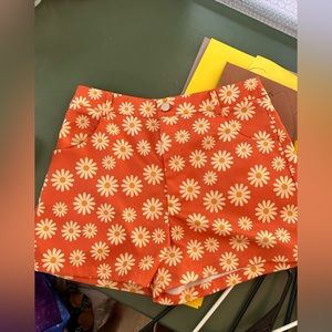 Daisy High Waisted Shorts- Size Large 🌼